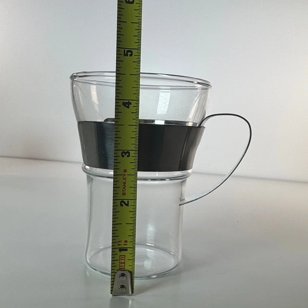 Bodum ASSAM Coffee Glass Set (Metal Handle, 12 oz) - Pack of 4